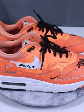 Nike Orange and Black 'Just Do It' Athletic Shoes